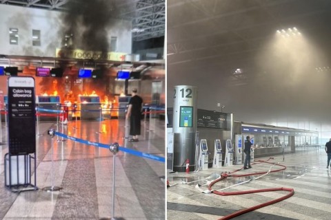 Homem ateia fogo em check-in de aeroporto em Milão